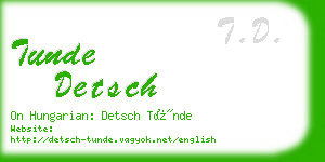 tunde detsch business card